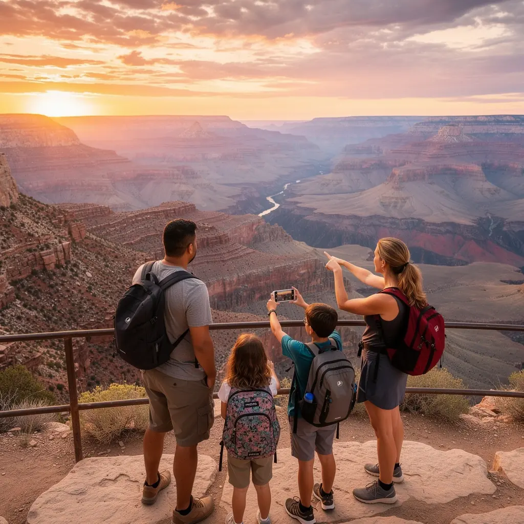 Живописный пейзаж американского национального парка, символизирующий природное наследие и культурное разнообразие страны.